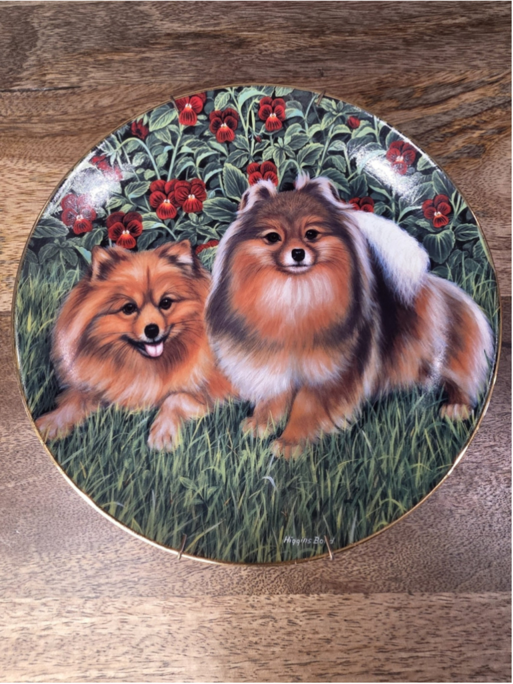 Danbury Mint "Pretty Poms" Pomeranians Plate Barbara Higgins Bond Limited Edit